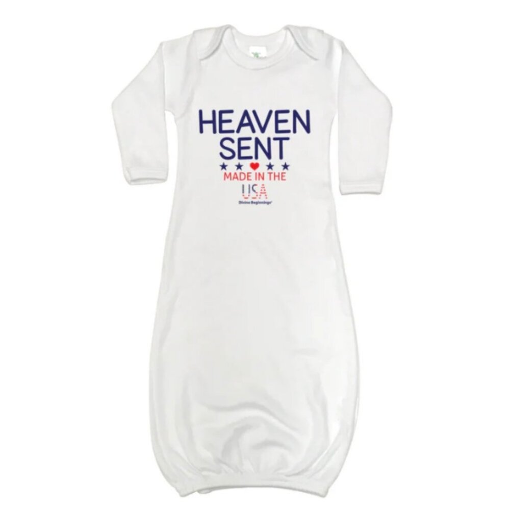 Heaven Sent - Made In the USA - Unisex Newborn Gown